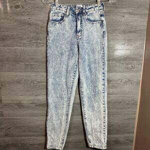 Princess Polly PP DNM Denim Jeans, High Rise, Acid Wash, Size 0 (24x26)